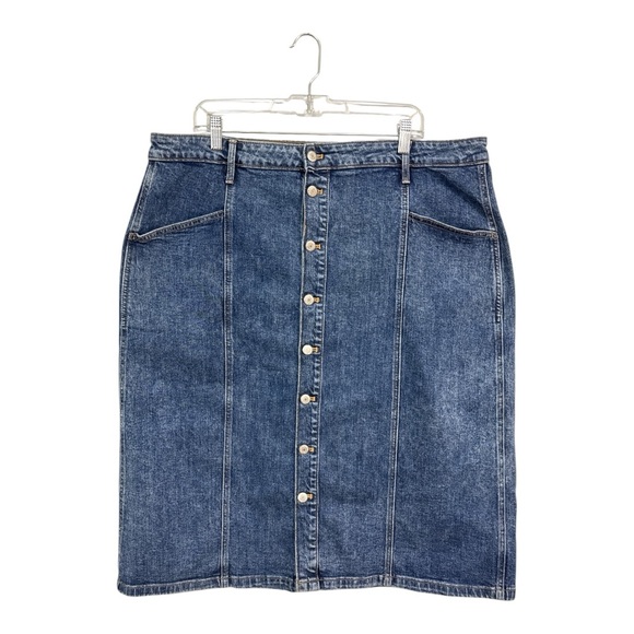 Old Navy Dresses & Skirts - Old Navy Blue Button-Front Denim Midi Skirt